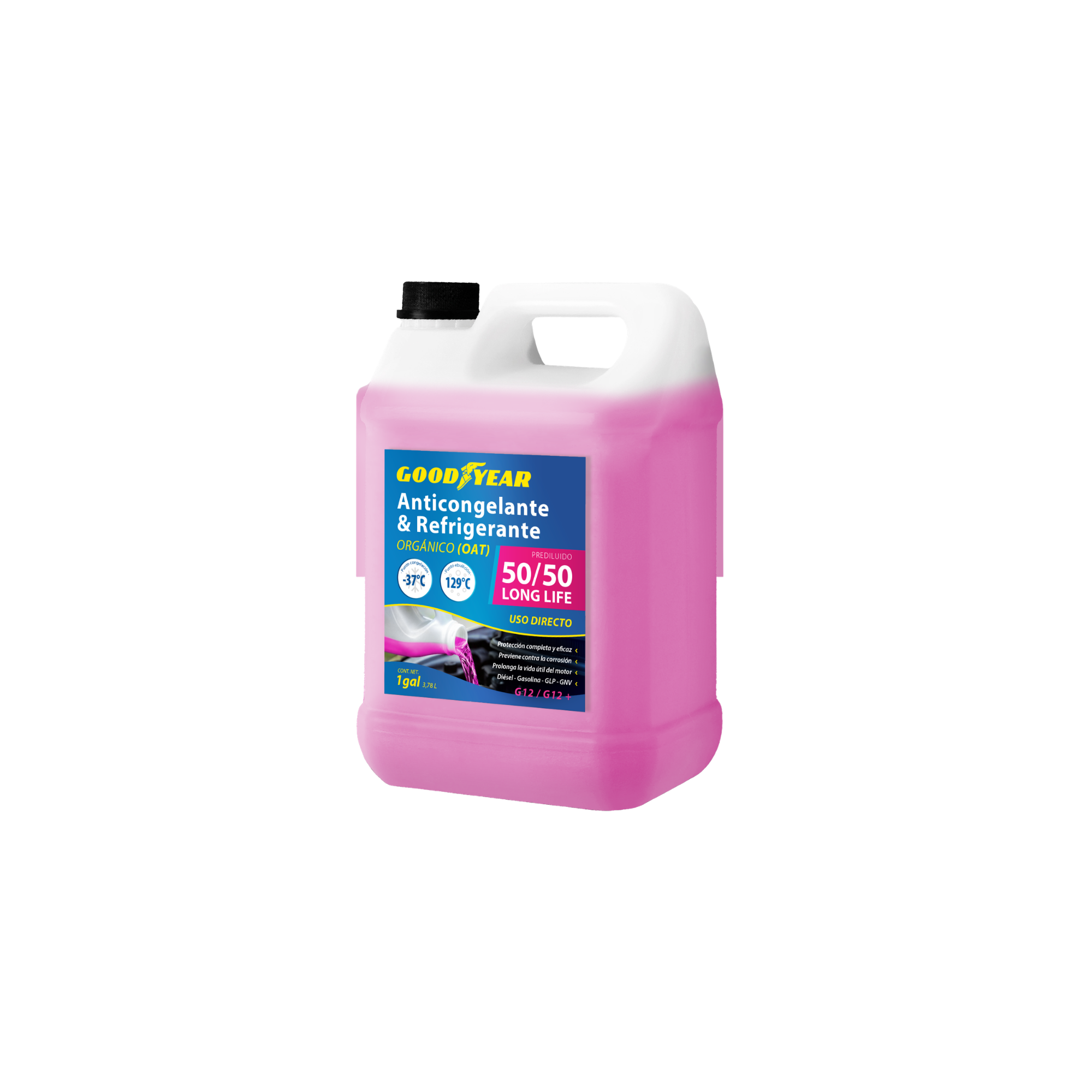 Goodyear Anticongelante 50/50 Long-Life OAT Rosa 1 galón
